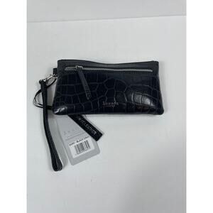 Assots London Black Genuine Leather Wristlet Wallet NWT